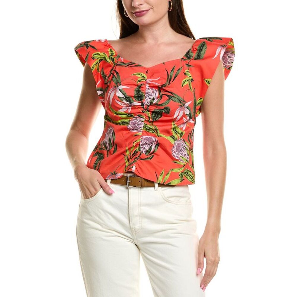 Nicole Miller Womens Ruched Top, Pink